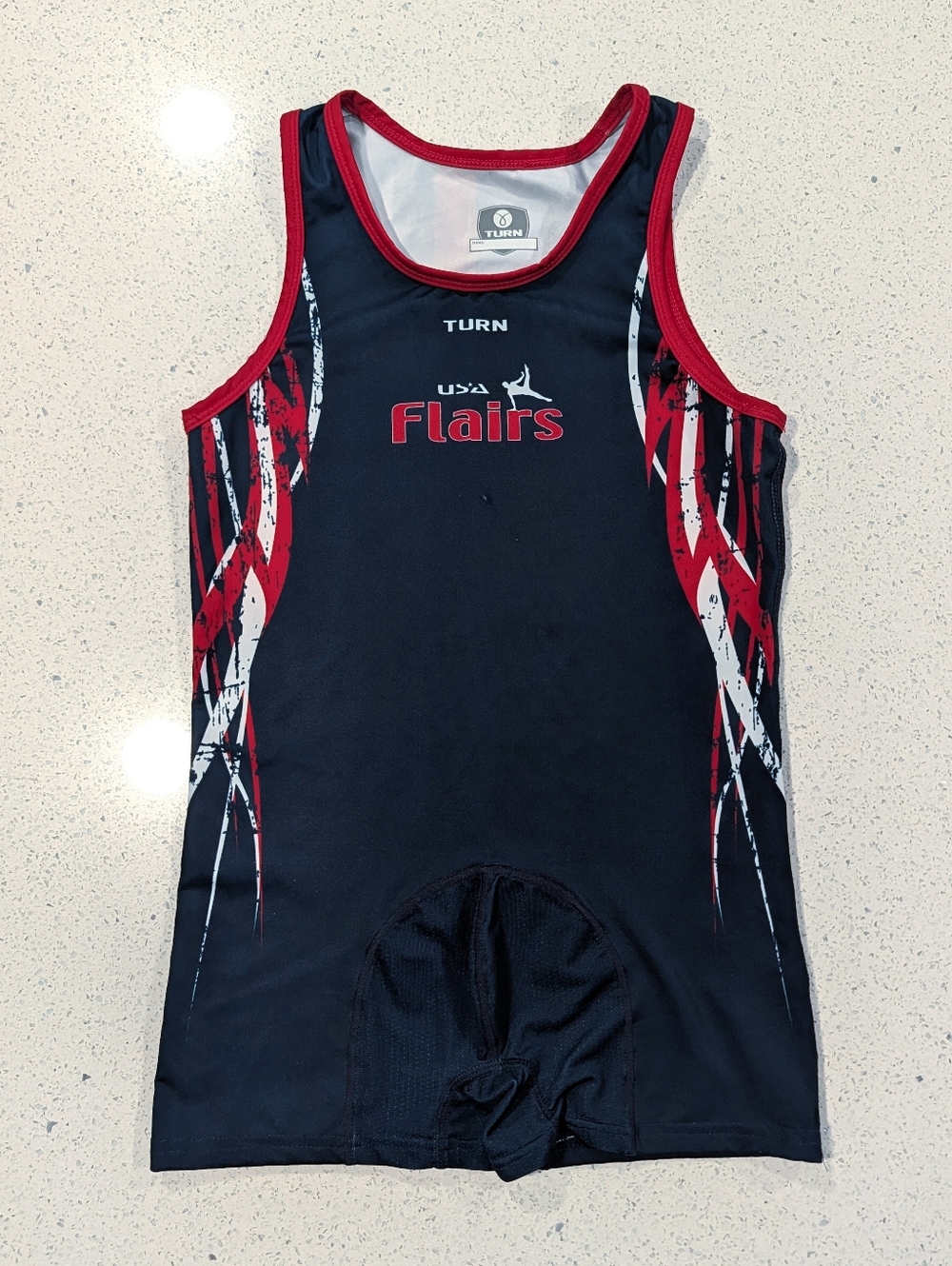 USA TEAM Flairs Large Gymnastics Jersey Wrestling leotard shorts Singlet Boys
